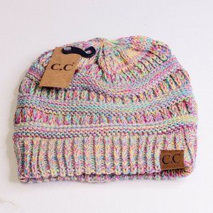 NWT C.C| Aqua & Pink Marled Beanie